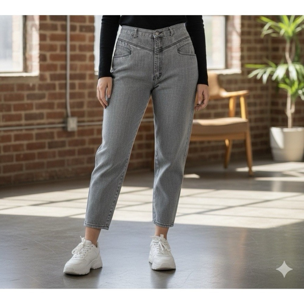 Vintage Gitano Gray Mom‎ Jeans Women's Size 16 High Rise 90s Denim